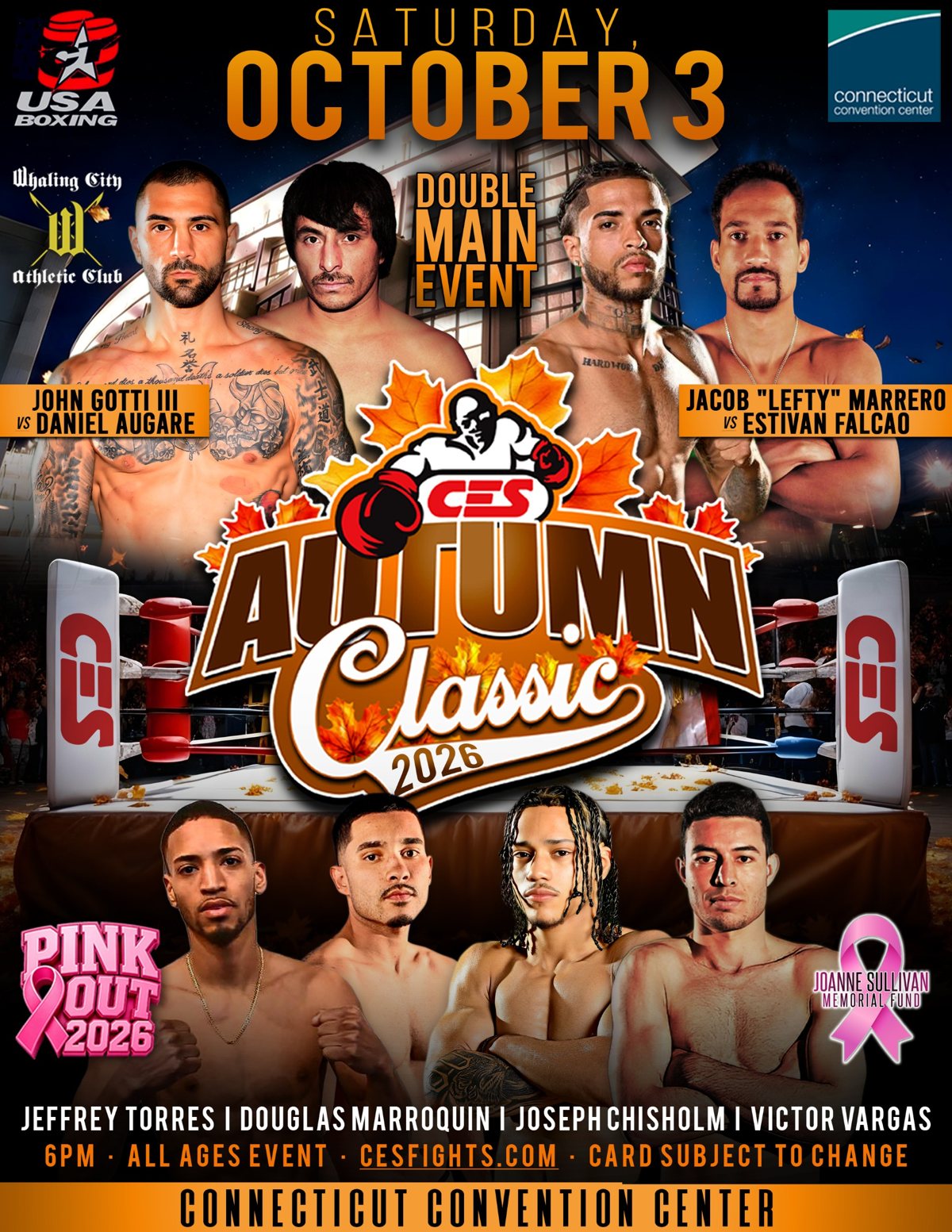 CES Boxing Autumn Classic 2026 Pink Out on October 3, 2026