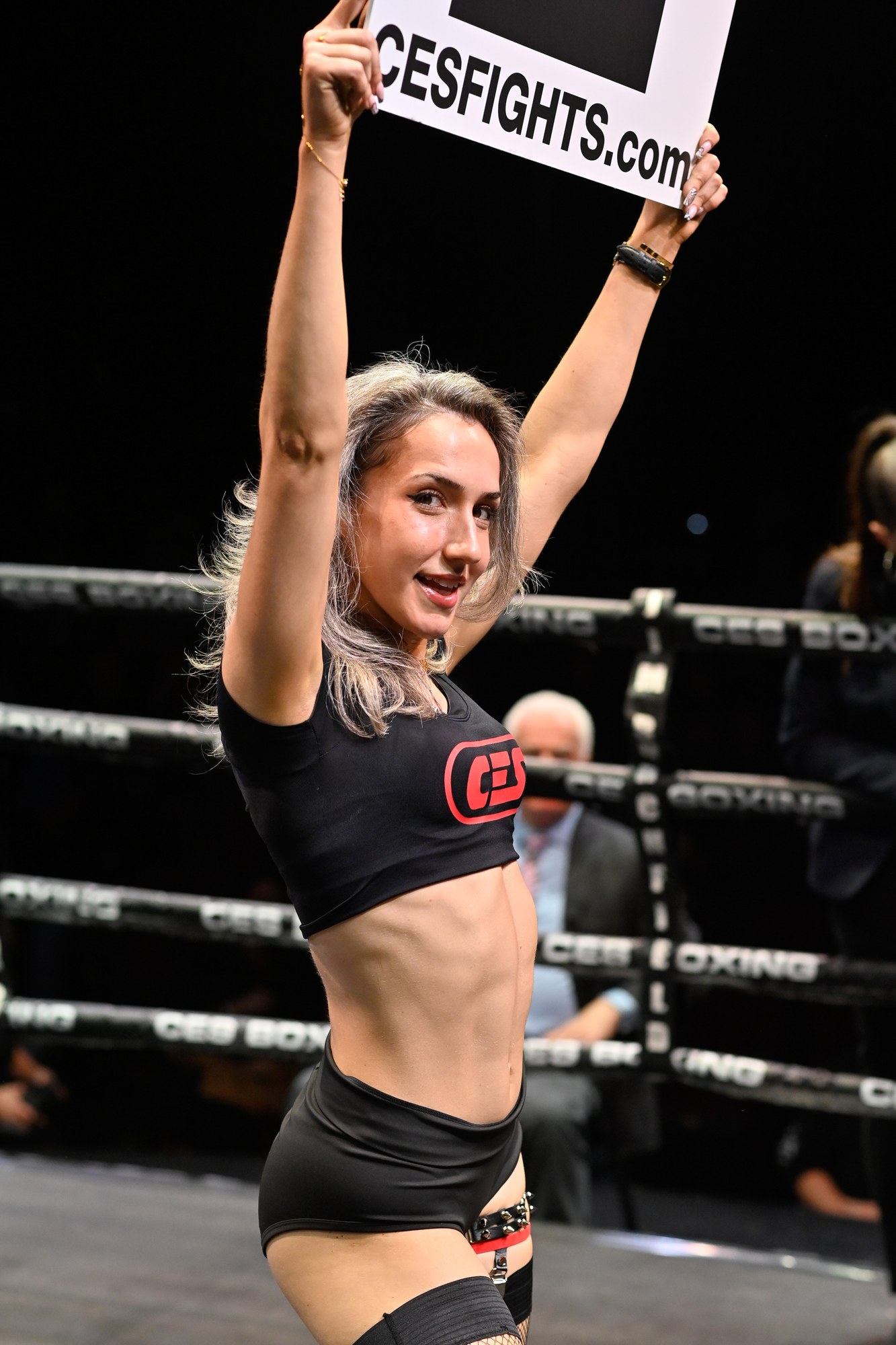 Erla Haxhiaj, CES Boxing ring model
