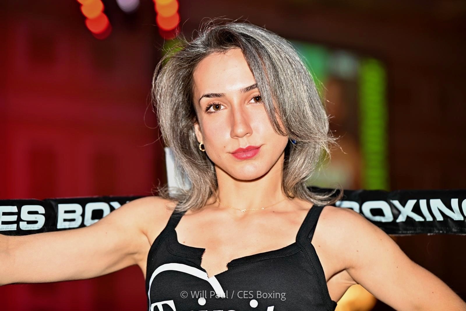 Erla Haxhiaj, CES Boxing ring model